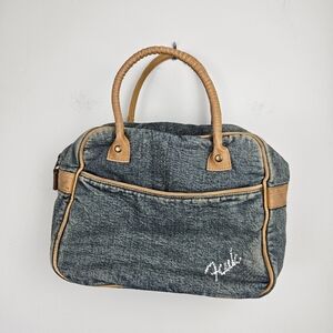 Vintage‎ FCUK Y2K denim leather mini bag rhinestone 90s 00s